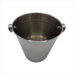 Stainless steel ice bucket, diameter 14 cm, capacity 1.3 l